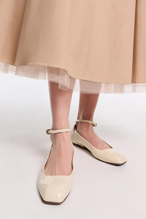 Patent leather ballerinas with ankle strap - Image 4