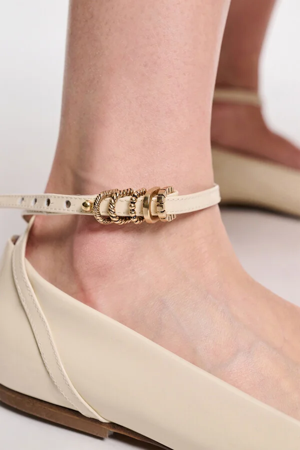 Patent leather ballerinas with ankle strap - Image 5