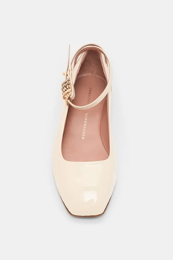 Patent leather ballerinas with ankle strap - Image 6