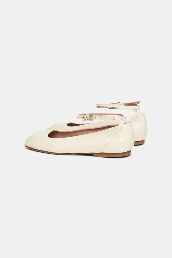 Patent leather ballerinas with ankle strap - Image 8