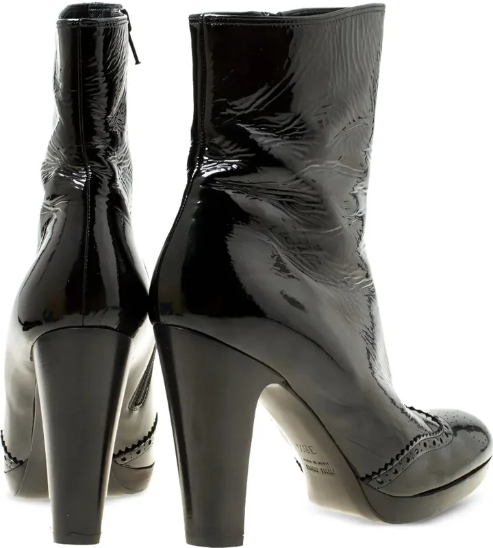 Patent-Leather Block Heel Boots - Image 3