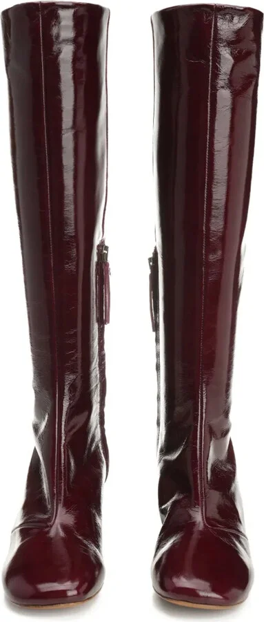 Patent Leather Block-Heel Boots - Image 3