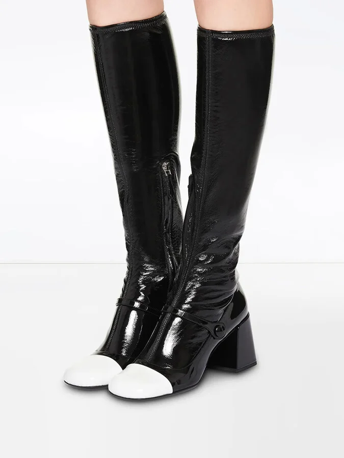 Patent-Leather Block Heel Boots - Image 4