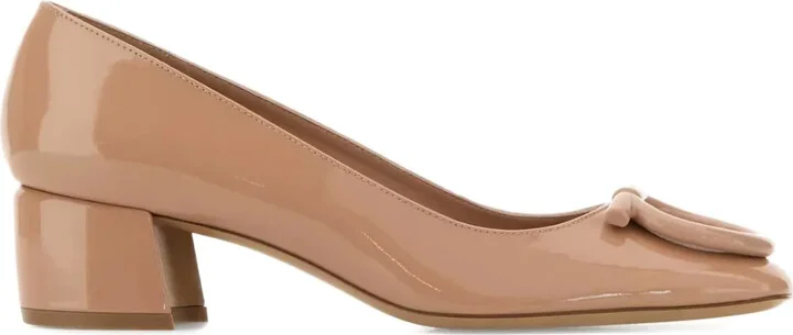 Patent Leather Block-Heel Pumps