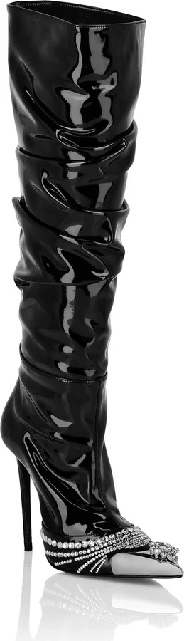 Patent Leather Boots Hi-Heels