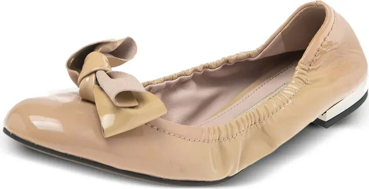 Patent-Leather Bow-Detailed Ballet Flats - Image 5