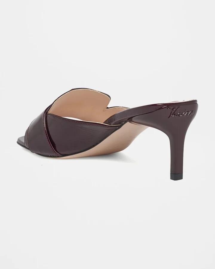 Patent Leather Buckle Mule Sandals - Image 4