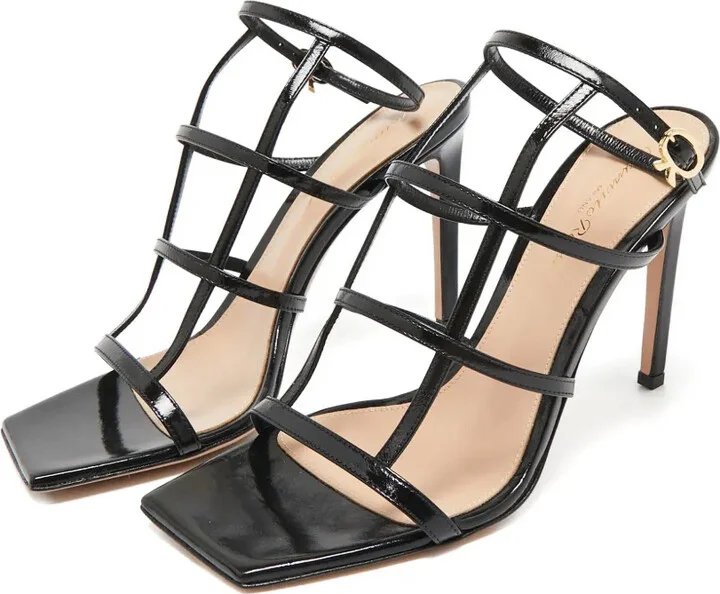 Patent-Leather Cage Sandals - Image 3