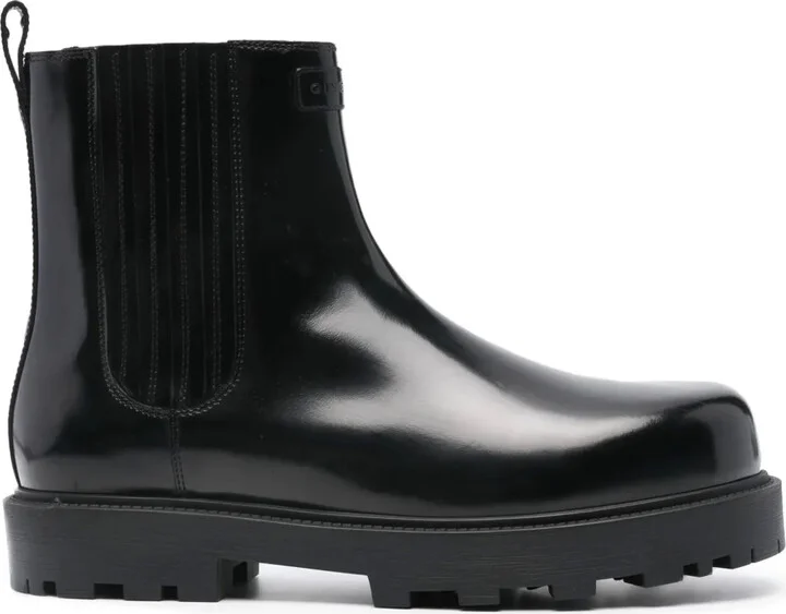patent leather Chelsea boots
