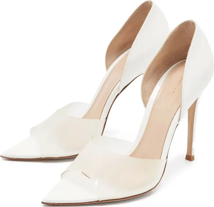 Patent Leather Clear Panel Pumps - Image 2