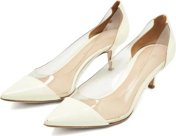Patent Leather Clear-Panel Pumps - Image 2