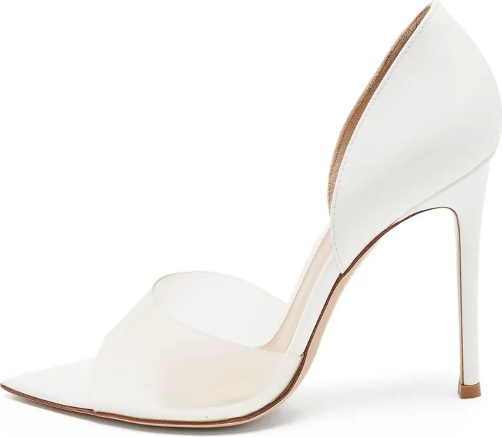 Patent Leather Clear Panel Pumps
