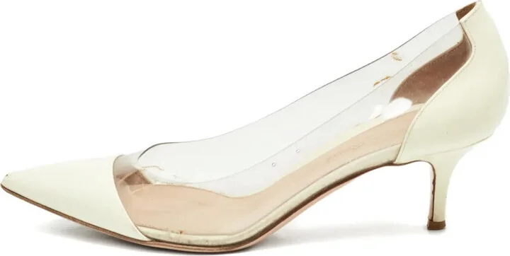 Patent Leather Clear-Panel Pumps