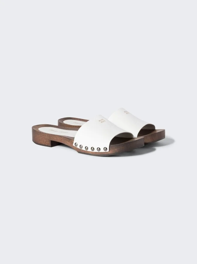 Patent Leather Clogs White