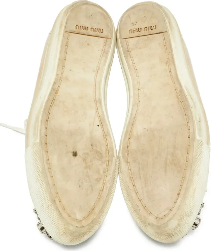 Patent-Leather Crystal-Embellished Sneakers - Image 5