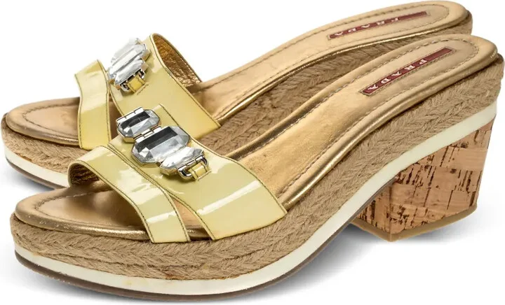 Patent Leather Crystal Slides - Image 2