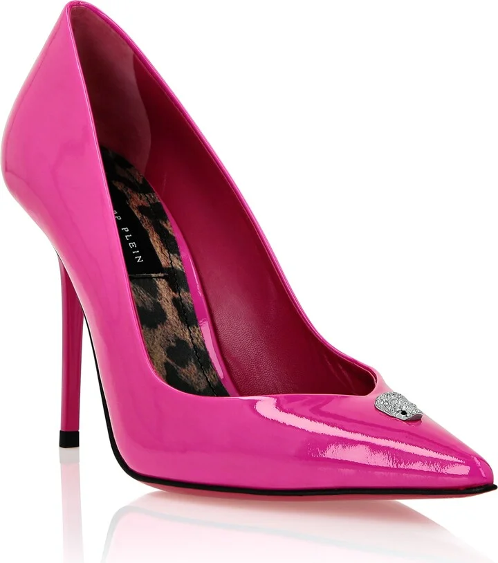 Patent Leather Decollete Hi-Heels Crystal Skull