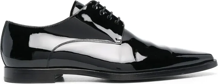 patent-leather Derby shoes