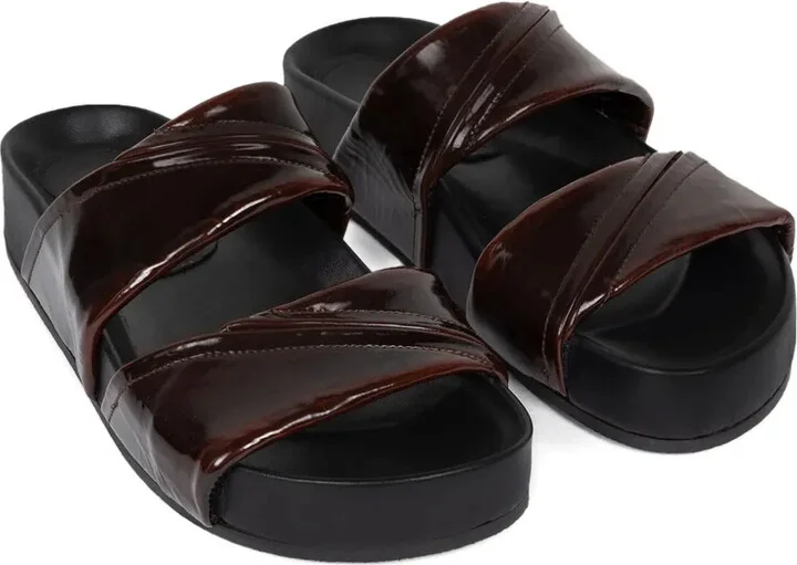 Patent-Leather Double-Strap Sandals - Image 2