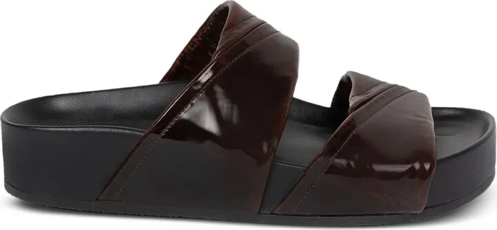 Patent-Leather Double-Strap Sandals