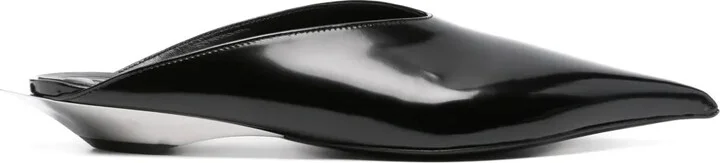 Patent Leather Fang Flat Mules