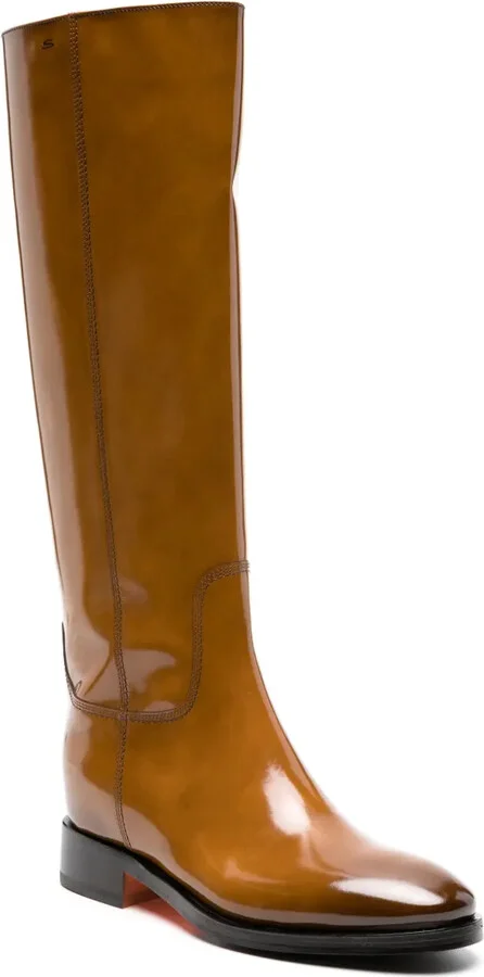 Patent Leather Knee-High Boots - Image 2