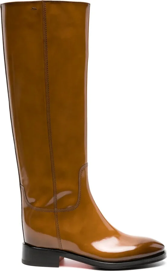Patent Leather Knee-High Boots