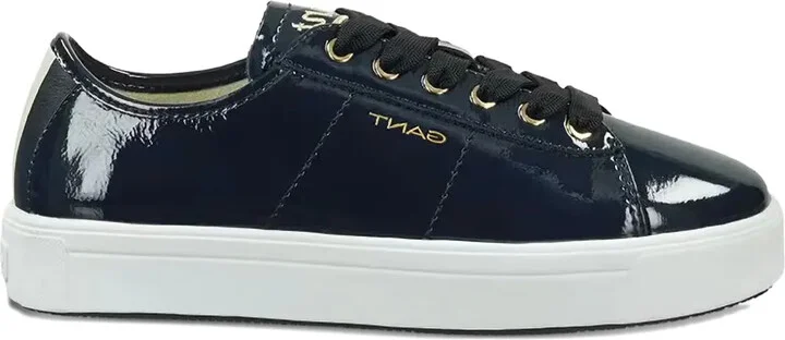 Patent Leather Lace-Up Sneakers