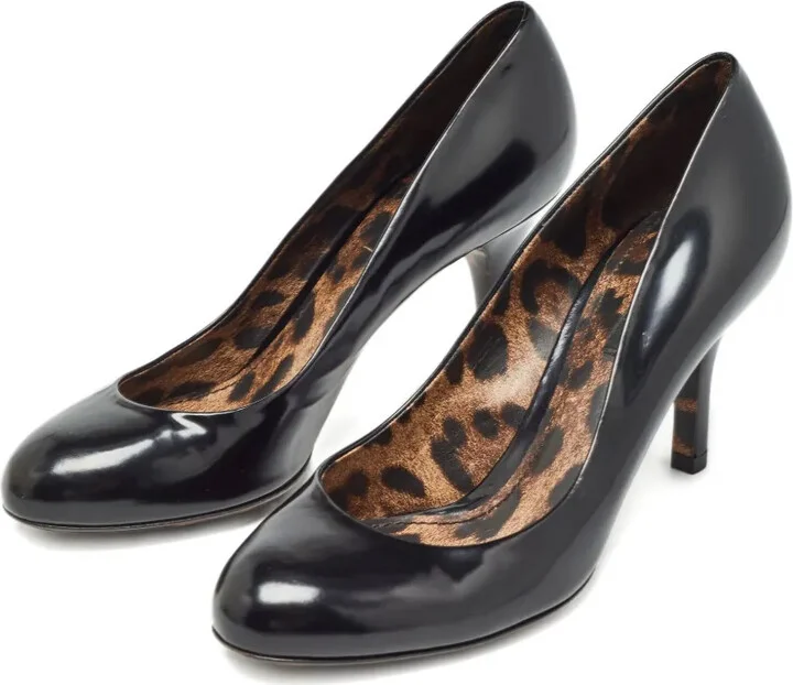 Patent Leather Leopard-Print Pumps - Image 2