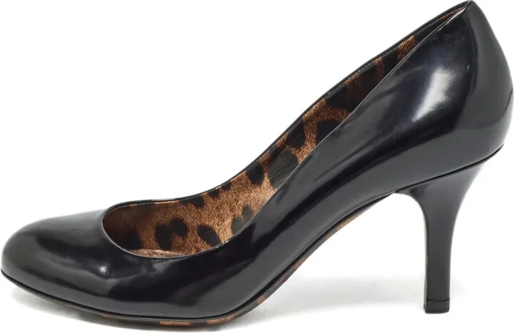 Patent Leather Leopard-Print Pumps