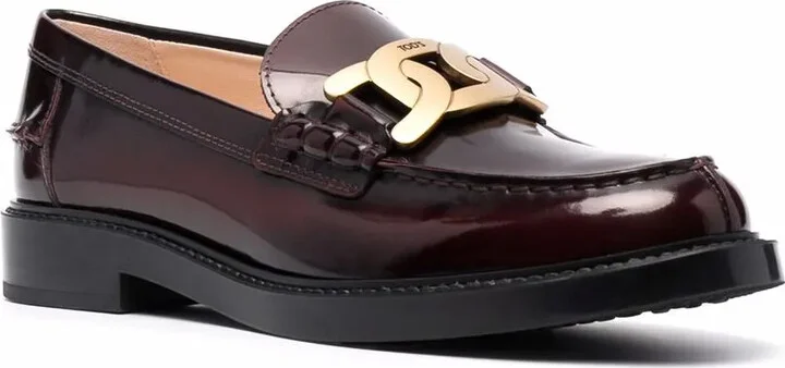 Patent Leather Logo-Plaque Loafers - Image 2