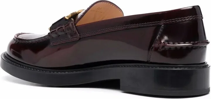 Patent Leather Logo-Plaque Loafers - Image 3