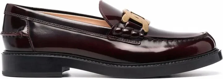 Patent Leather Logo-Plaque Loafers