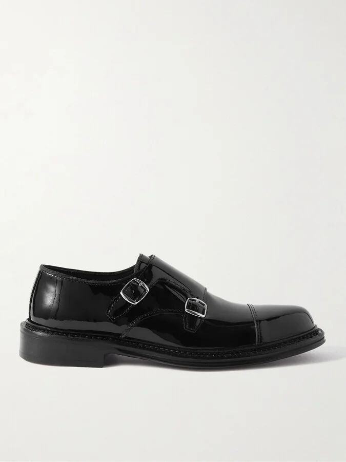 Patent-Leather Monk-Strap Shoes