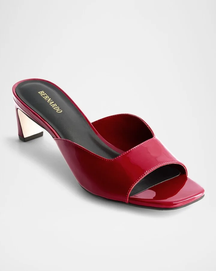 Patent Leather Mule Sandals - Image 2