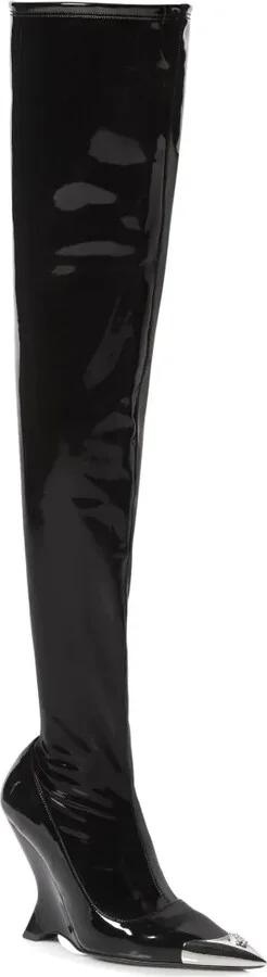 Patent-Leather Over-Knee Boots - Image 2