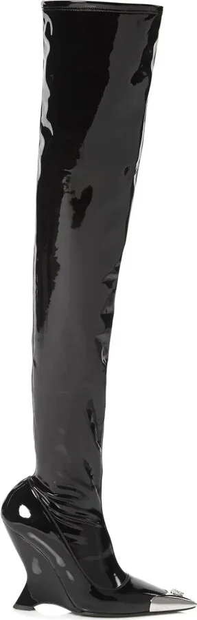 Patent-Leather Over-Knee Boots