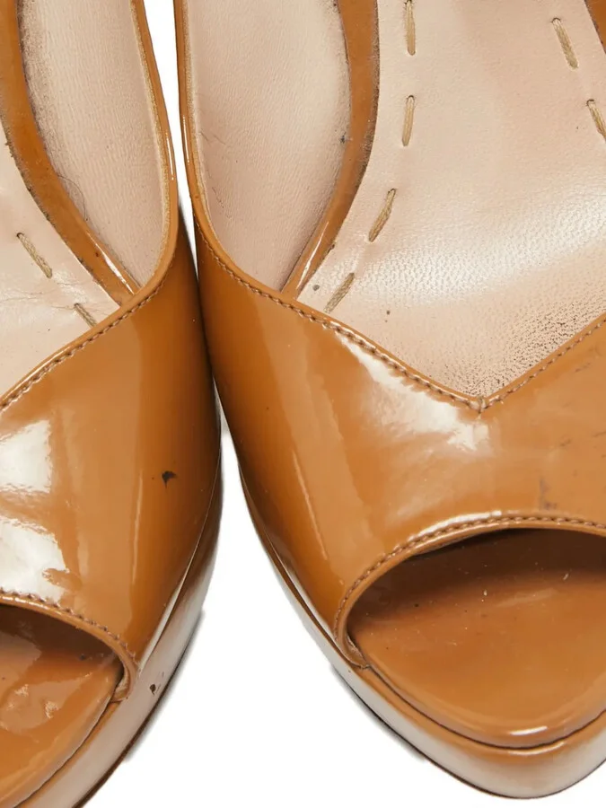 Patent Leather Peep Toe Pumps - Image 5