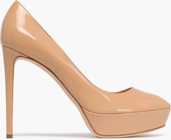 Patent-leather platform pumps