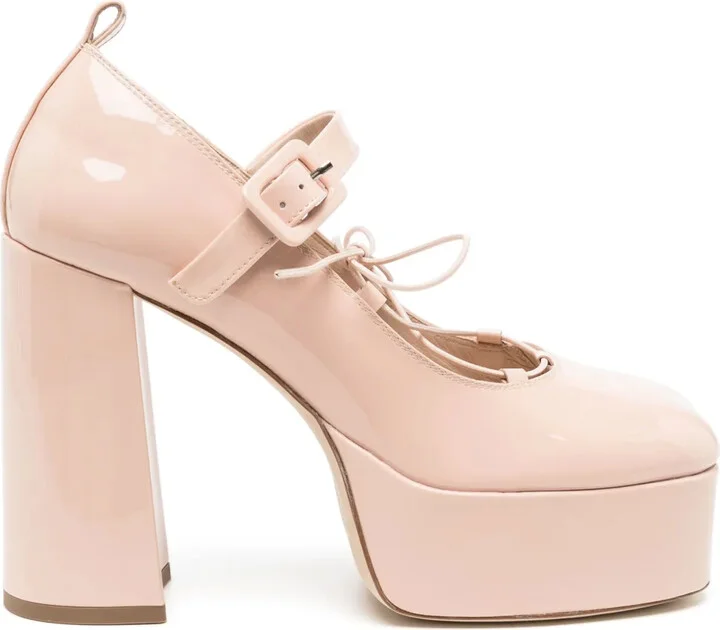 Patent-Leather Platform Pumps