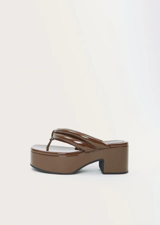 Patent Leather Platform Sandal