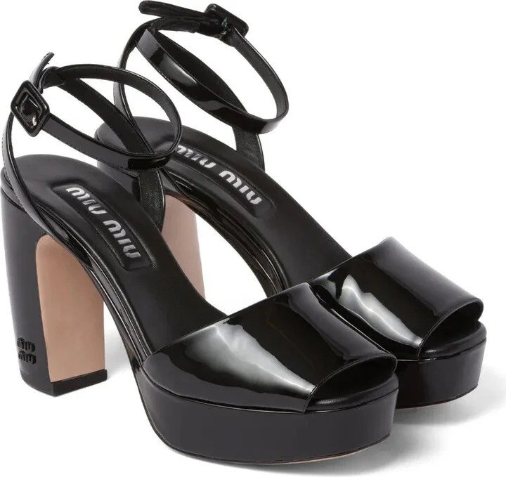 Patent-Leather Platform Sandals - Image 2