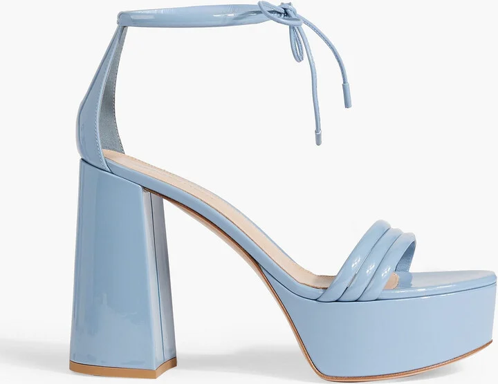 Patent-leather platform sandals