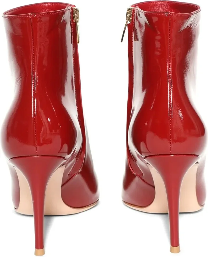 Patent Leather Pointed-Toe Boots - Image 2