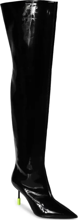 Patent-Leather Pointed-Toe Boots - Image 2