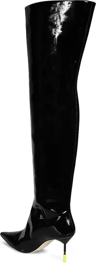 Patent-Leather Pointed-Toe Boots - Image 3