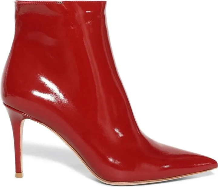Patent Leather Pointed-Toe Boots