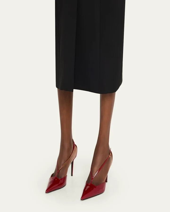Patent Leather Pointed-Toe Pumps - Image 4