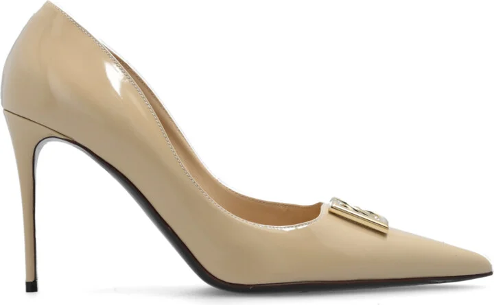 Patent Leather Pumps, , - Beige