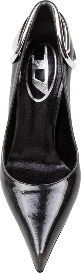 Patent Leather Pumps With Curved Heel Black - Image 3